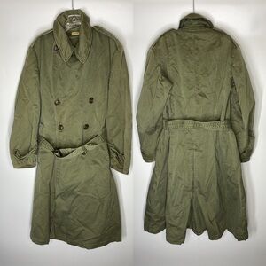 Vintage OD-7 Authentic US Army Trench Overcoat Field Jacket 1946 Reg. Med.